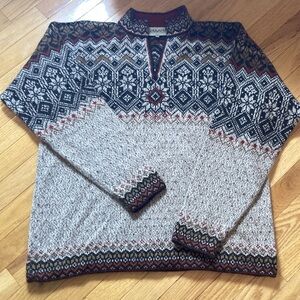 Men's Intiwara 1/4 Zip Sweater 100% Alapaca Sweater - Multicolor